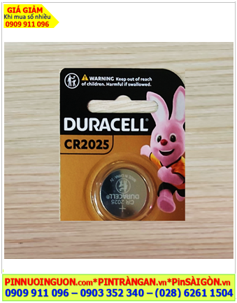 Duracell DL2025; Pin 3v lithium Duracell CR2025 chính hãng (Vỉ 01viên)